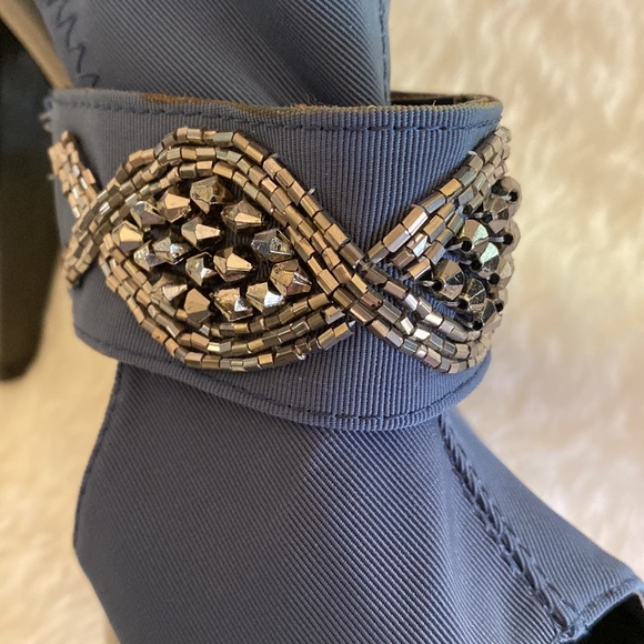 Vintage SOCK ANKLE Booties Stilettos Platform with Beaded Embellishment Size 7 - Picture 10 of 17